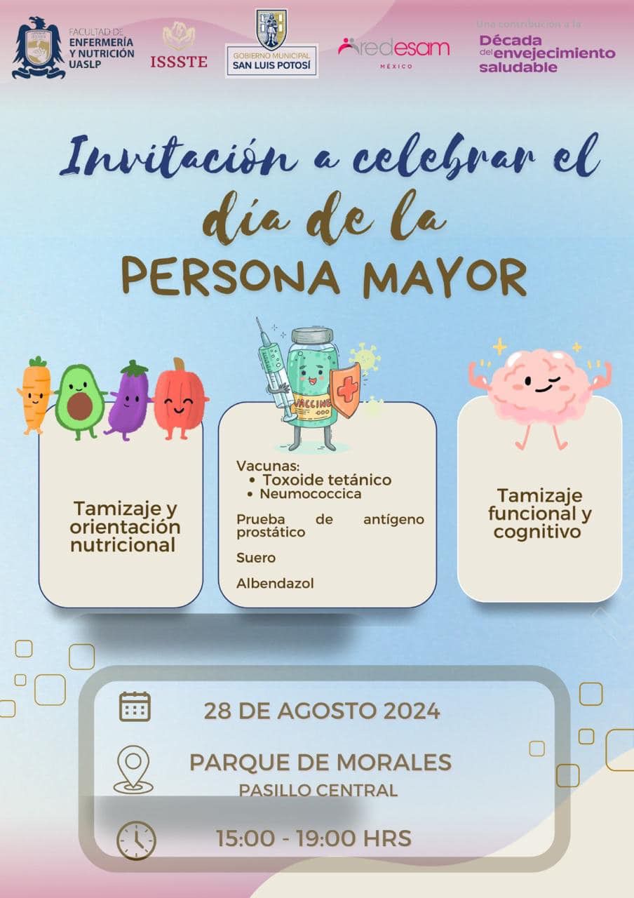 FEN-UASLP ofrecerá servicios de salud gratuitos por el Día de la Persona Mayor