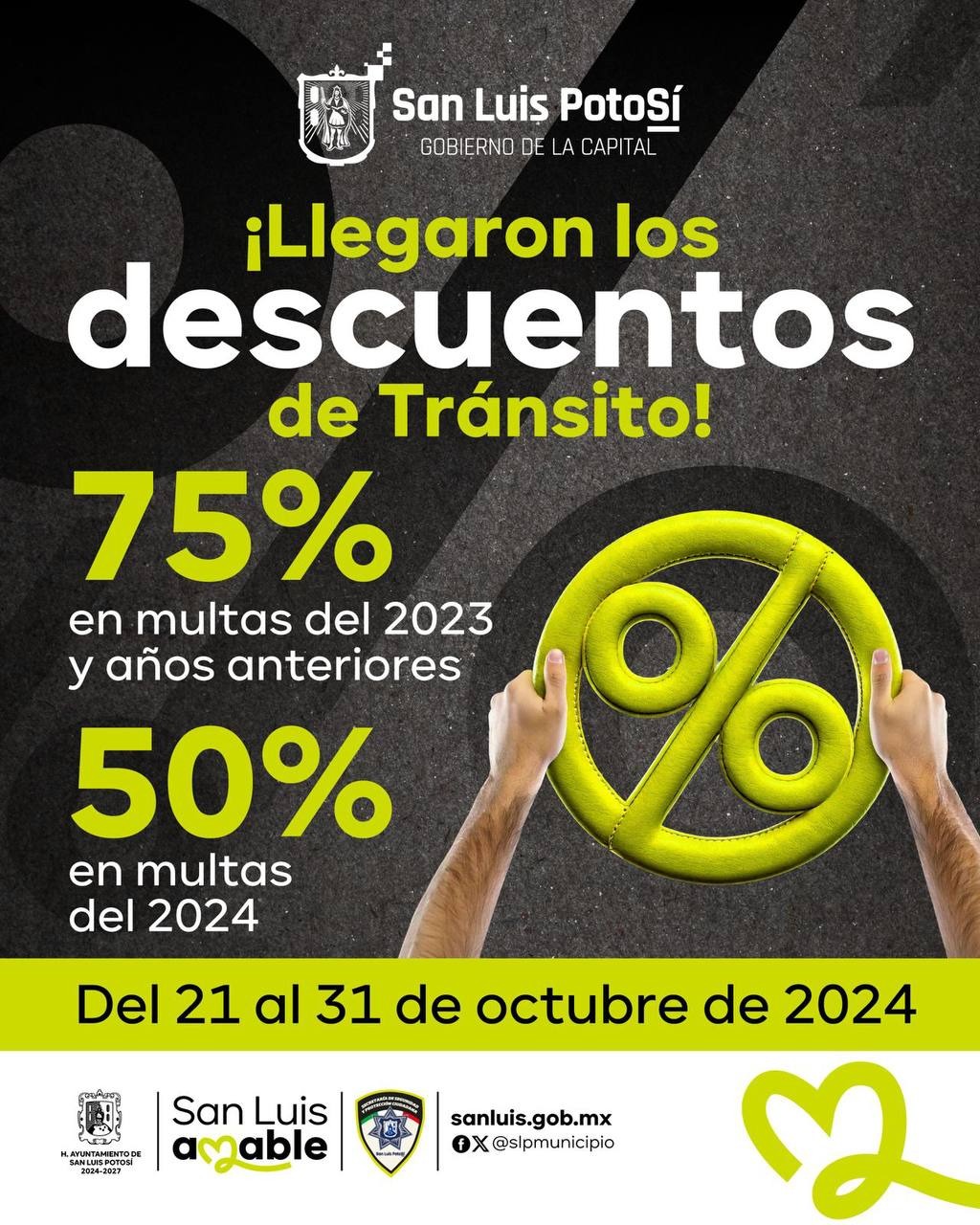 Gobierno de la Capital exhorta a las y los potosinos a aprovechar atractivos descuentos en multas durante octubre